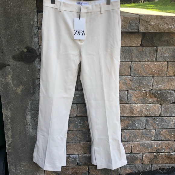 Zara Pants & Jumpsuits 24 Nwt Zara Cream Trousers Poshmark